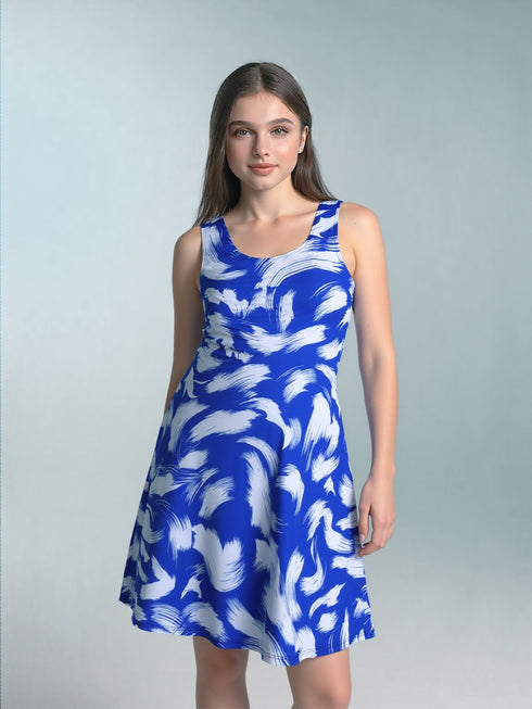 Skater Style tank dress with strappy back- D2001